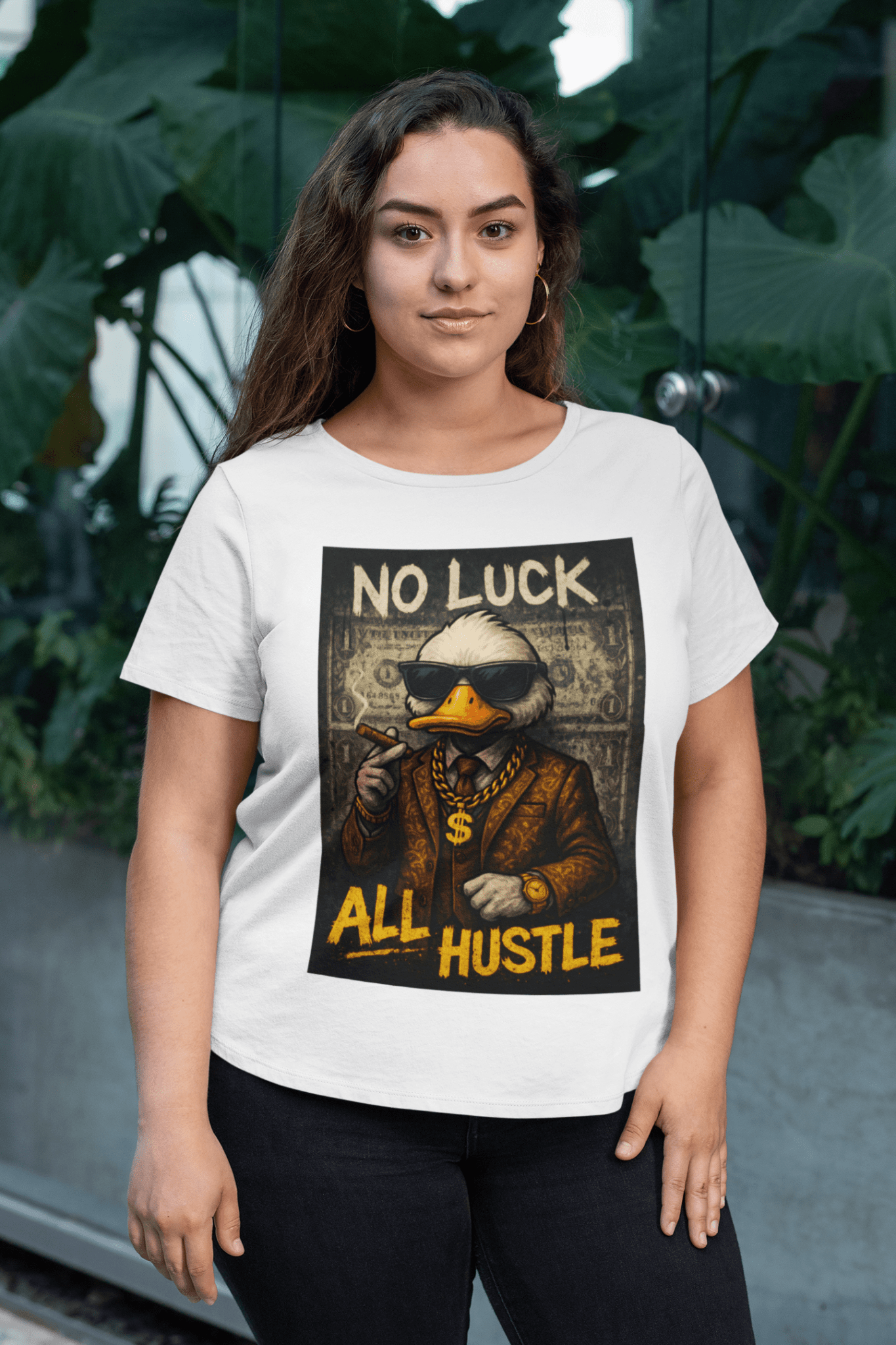 No Luck, All Hustle marškinėliai - MONYMOOD