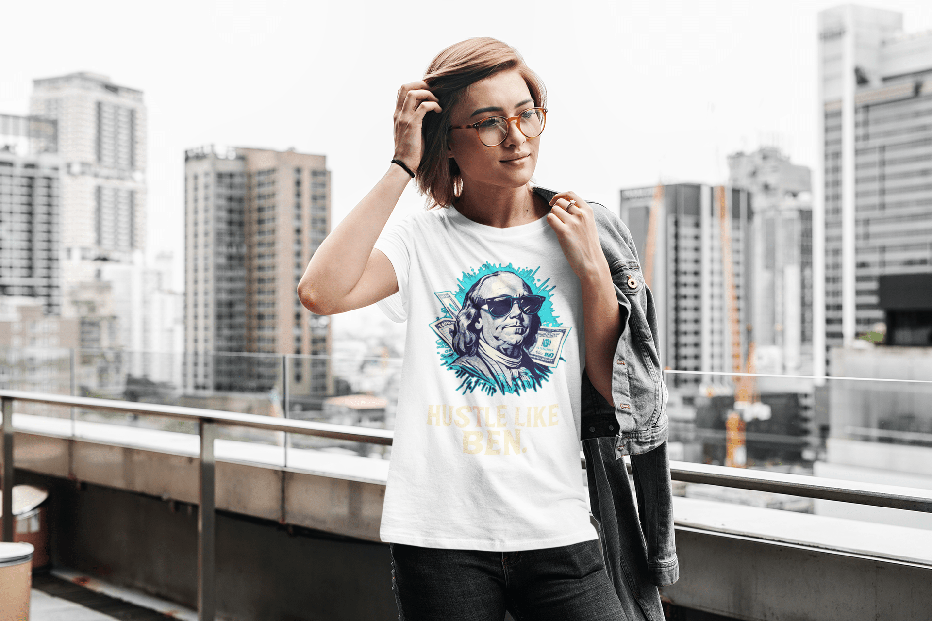 Hustle like Ben marškinėliai - MONYMOOD