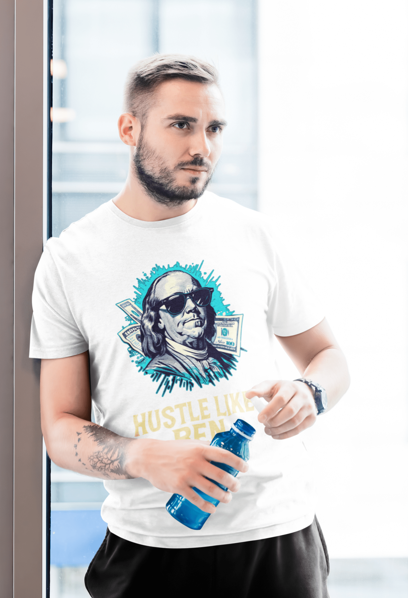 Hustle like Ben marškinėliai - MONYMOOD