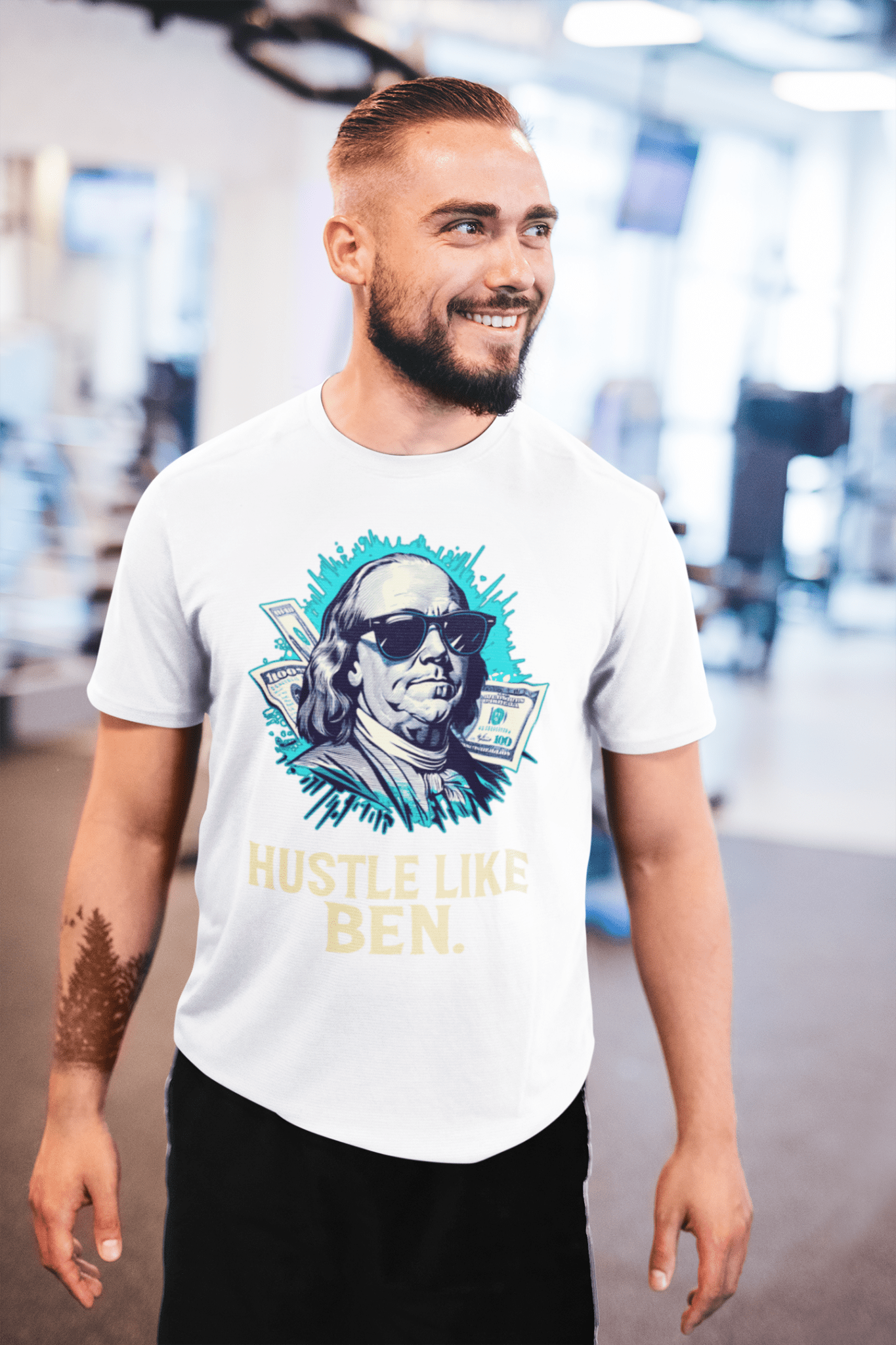 Hustle like Ben marškinėliai - MONYMOOD