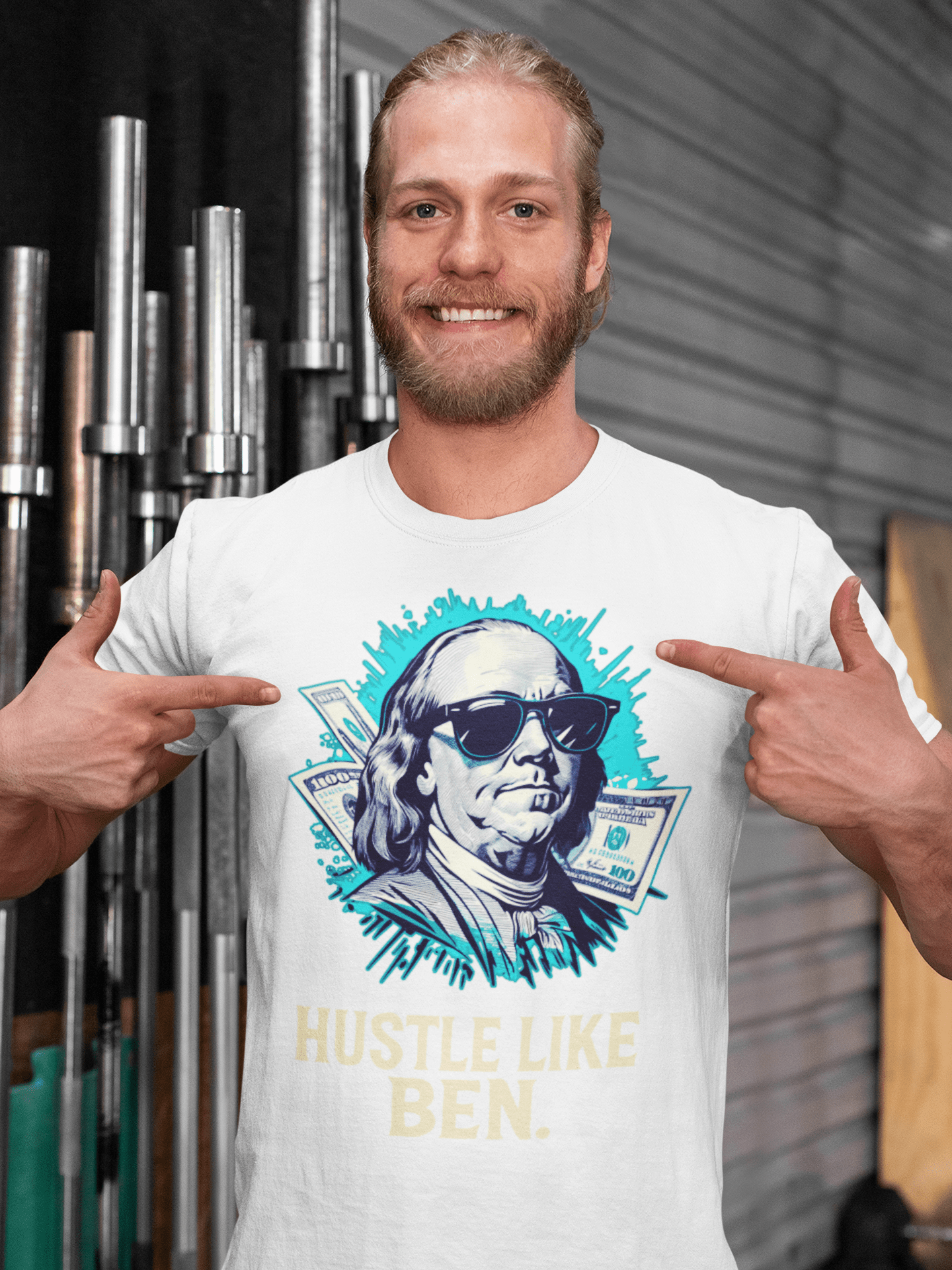 Hustle like Ben marškinėliai - MONYMOOD