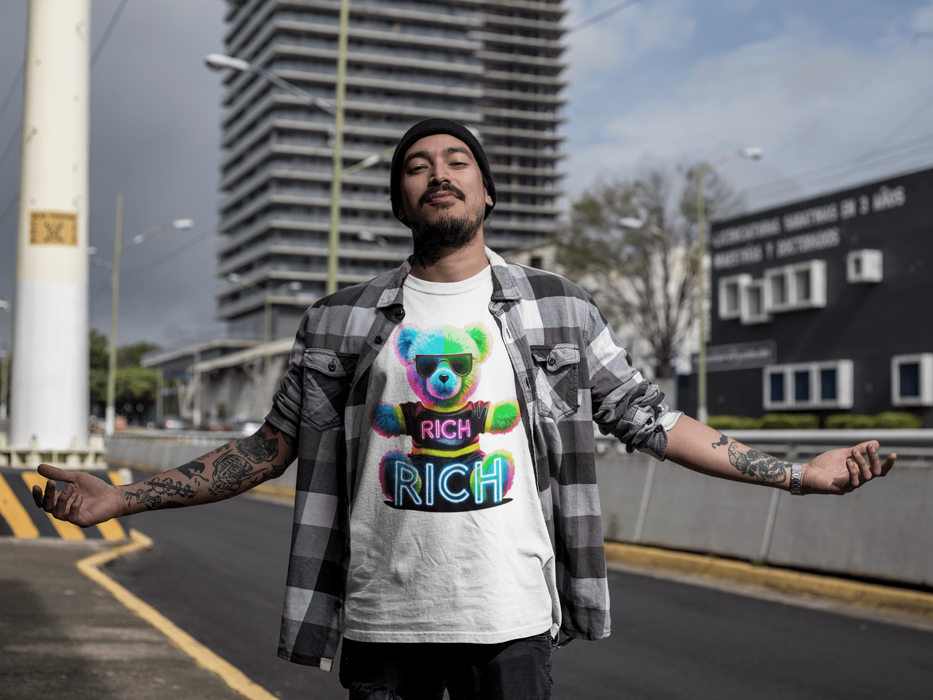 RICH bear marškinėliai - MONYMOOD
