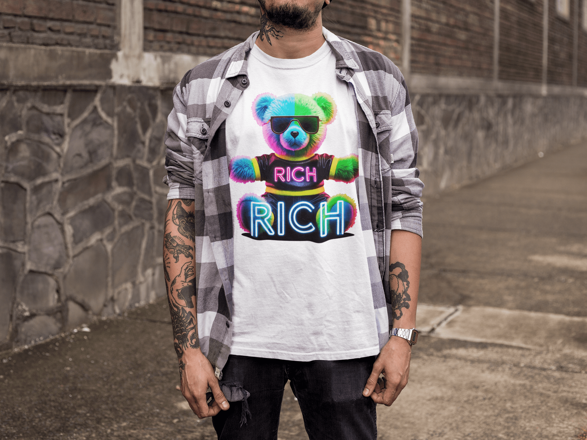 RICH bear marškinėliai - MONYMOOD