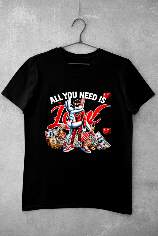 All you need is love juodi marškinėliai - MONYMOOD