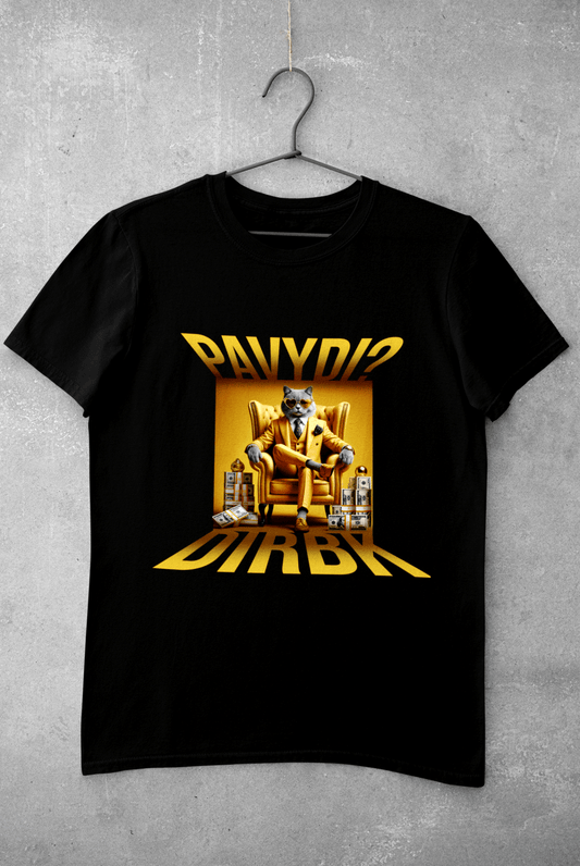 Pavydi? Dirbk juodi marškinėliai - MONYMOOD
