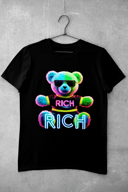 RICH bear juodi marškinėliai - MONYMOOD