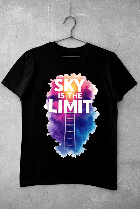Sky is the limit juodi marškinėliai - MONYMOOD