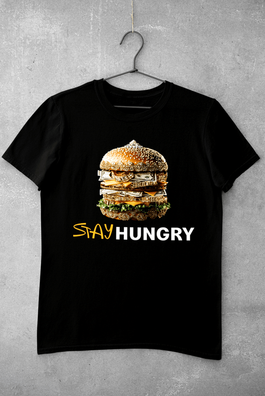 Stay Hungry juodi marškinėliai - MONYMOOD