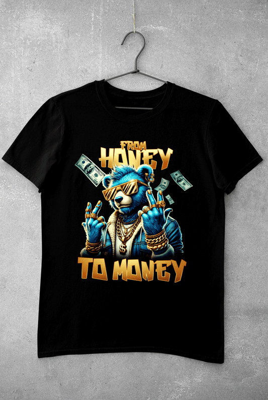 From Honey to Money juodi marškinėliai - MONYMOOD