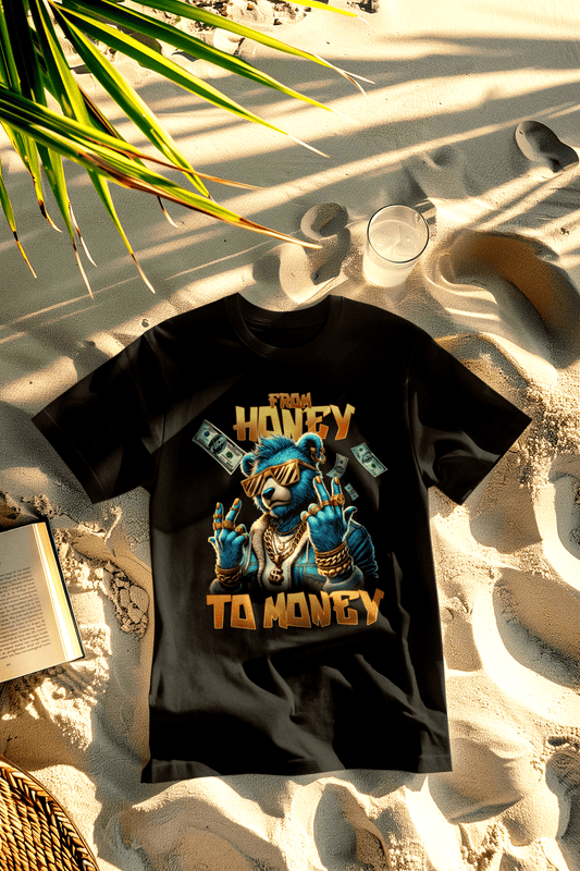 From Honey to Money juodi marškinėliai - MONYMOOD