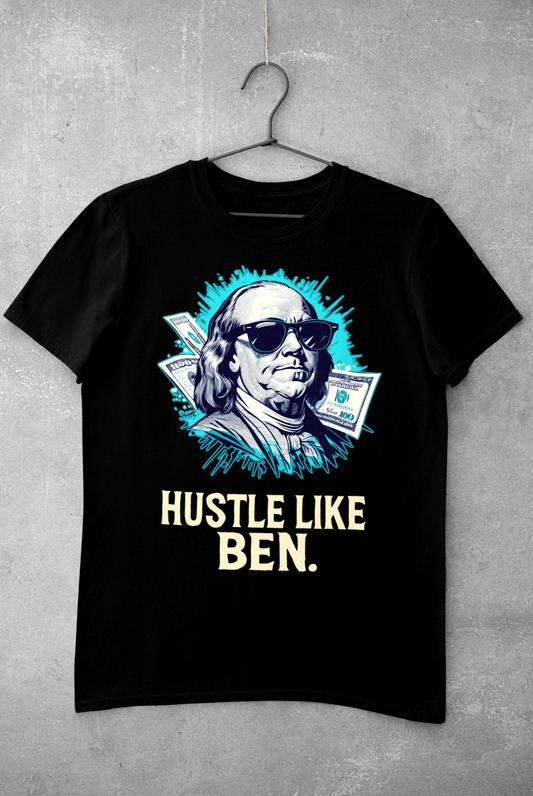 Hustle like Ben juodi marškinėliai - MONYMOOD