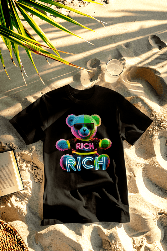 RICH bear juodi marškinėliai - MONYMOOD
