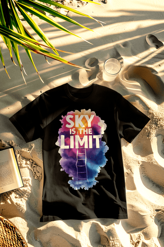 Sky is the limit juodi marškinėliai - MONYMOOD