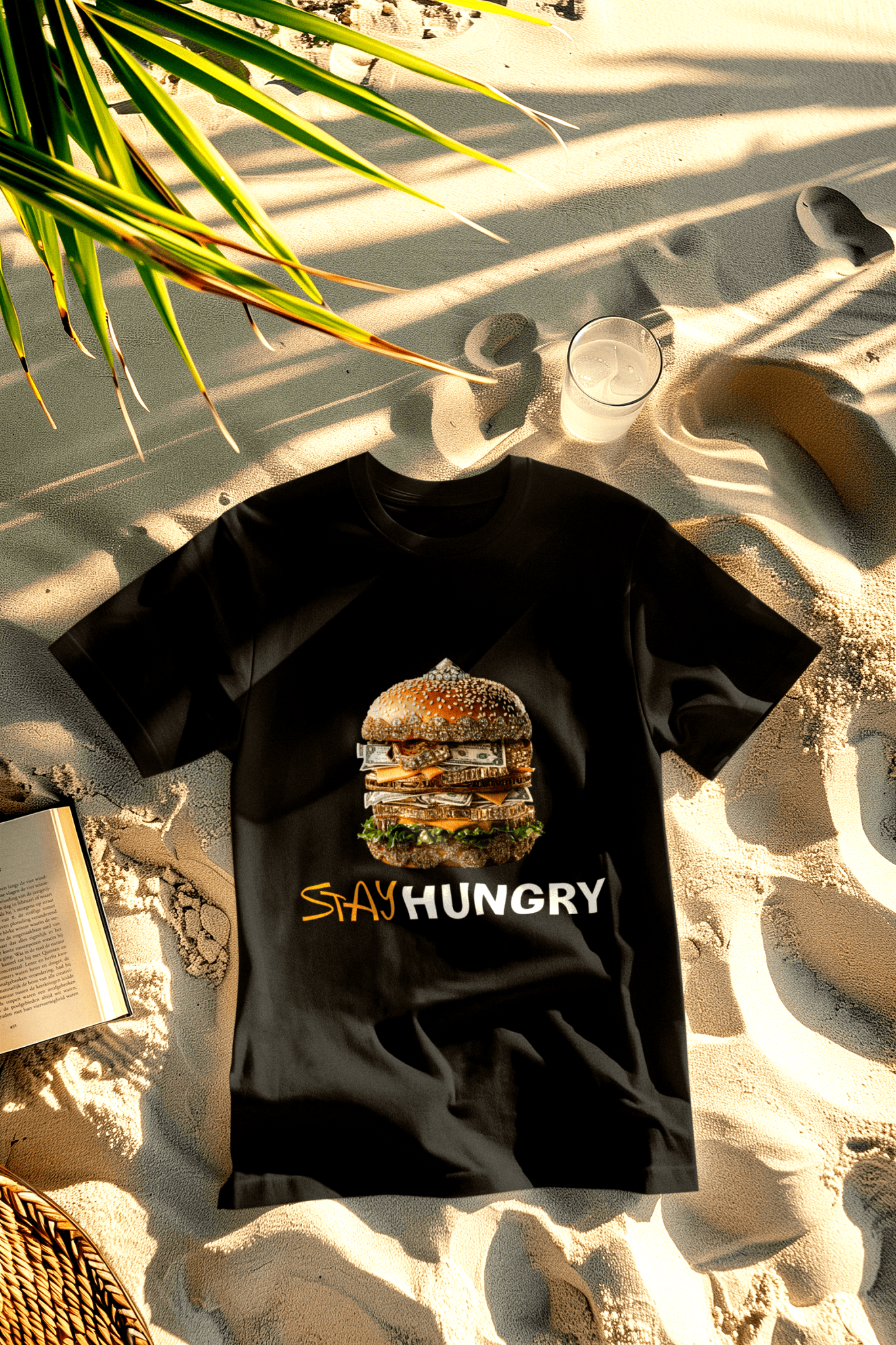 Stay Hungry juodi marškinėliai - MONYMOOD